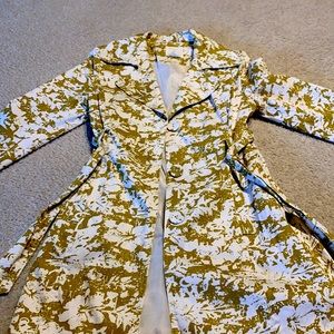 Olive Green Floral Print Jacket